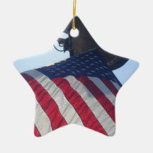 Fire Truck American Flag Aerial Tower Ornament