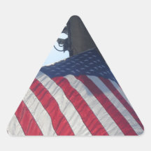 Fire Truck American Flag Aerial Tower Triangle Sticker
