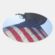 Fire Truck American Flag Aerial Tower Sticker