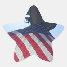 Fire Truck American Flag Aerial Tower Stickers