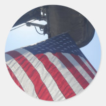 Fire Truck American Flag Aerial Tower Stickers