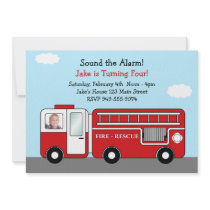 Fire Truck Birthday Party Invitation