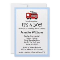 Fire Truck Boy Baby Shower Invitations