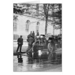 Fire Truck Power Wash, 1923 Greeting Cards