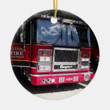 fire truck two sided ornament