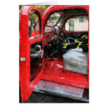Fire Truck With Fireman's Uniform Card
