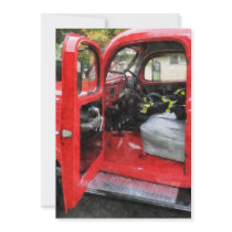 Fire Truck With Fireman's Uniform Custom Announcement