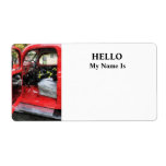 Fire Truck With Fireman's Uniform Shipping Labels