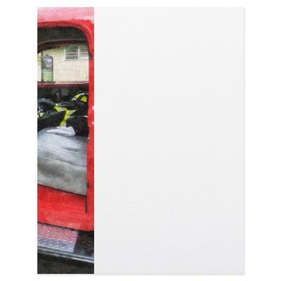 Fire Truck With Fireman's Uniform Letterhead Template by SusanSavad