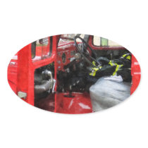 Fire Truck With Fireman's Uniform Sticker