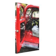 Fire Truck With Uniform Stretched Canvas Prints