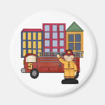 Firefighter 5th Birthday Gifts Fridge Magnets