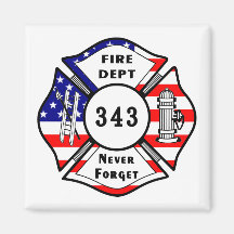 Firefighter 9/11 Never Forget 343 Fridge Magnets