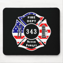 Firefighter 9/11 Never Forget 343 Mousepad