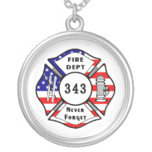 Firefighter 9/11 Never Forget 343 Custom Necklace