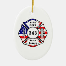 Firefighter 9/11 Never Forget 343 Ornament