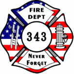 Firefighter 9/11 Never Forget 343 photo sculptures