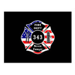 Firefighter 9/11 Never Forget 343 Postcard