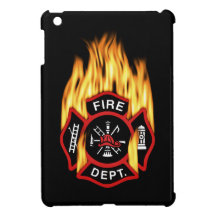Firefighter Badge Flaming