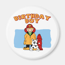 Firefighter Birthday Boy Fridge Magnet