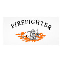 Firefighter Bull Dog Tough Photo Cards
