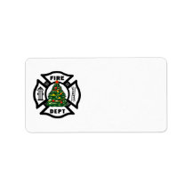 Firefighter Christmas Fire Dept Labels