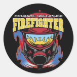 Firefighter Courage Round Sticker