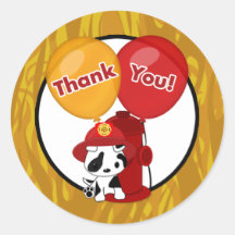 FIREFIGHTER dalmatian balloons Thank You sticker#4