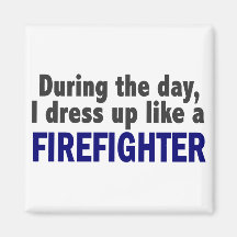 Firefighter During The Day Refrigerator Magnets