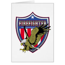 Firefighter Eagle Shield Greeting Card