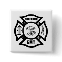 Firefighter EMT Pinback Button
