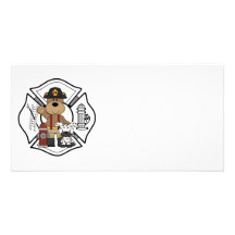 Firefighter Fire Dept Bear Photo Card