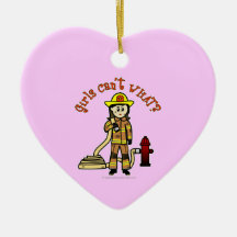 Firefighter Girl Christmas Tree Ornaments