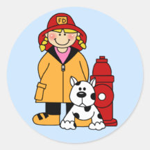 Firefighter (Girl) Stickers