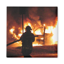 Firefighter Handline Refrigerator Magnets