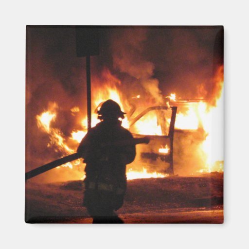 Firefighter Handline Refrigerator Magnets