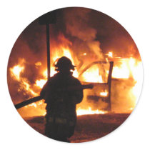Firefighter Handline Round Sticker