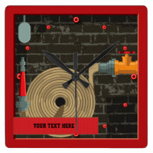 FireFighter Hydrant Booster Wall Clock