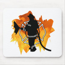 Firefighter IN Flames Mouse Pad