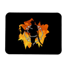 Firefighter In Flames Rectangular Magnet