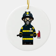 Firefighter in Respirator Ornament