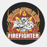 Firefighter Likes it Hot Round Sticker
