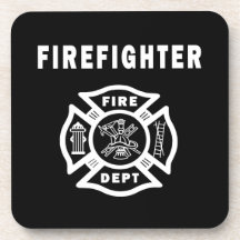 Firefighter Logo Drink Coaster