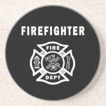 Firefighter Logo Drink Coasters