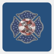 Firefighter Patriotic Maltese Stickers
