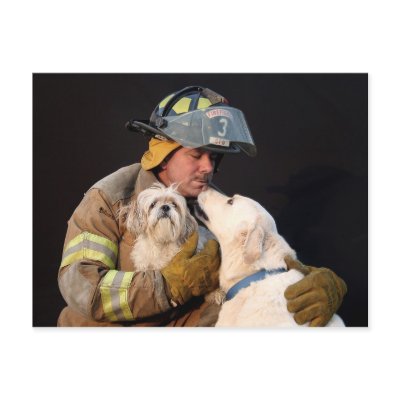 Firefighter rescue post card by deemac1