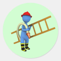 Firefighter Round Sticker