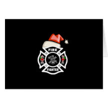 Firefighter Santa Claus Cards