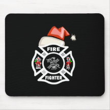 Firefighter Santa Claus Mouse Pad