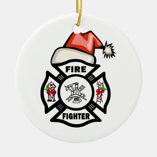 Firefighter Santa Claus Ornaments